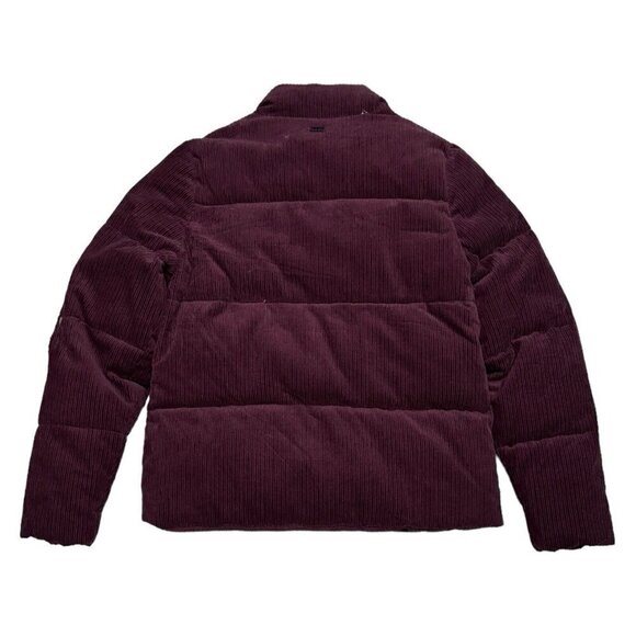 MARC New York CORDUROY Designer Winter Puffer Parka Jacket Coat Plum Medium - Picture 4 of 6